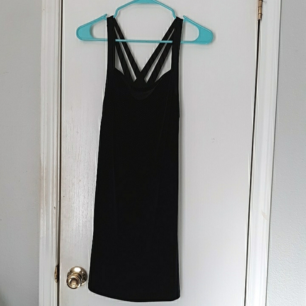 Y2K Vintage Black Velvet Mini Dress Formal Sexy Satin Straps sz Petite Small